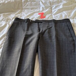 Marc Anthony Charcoal Gray Windowpane Dress Pants